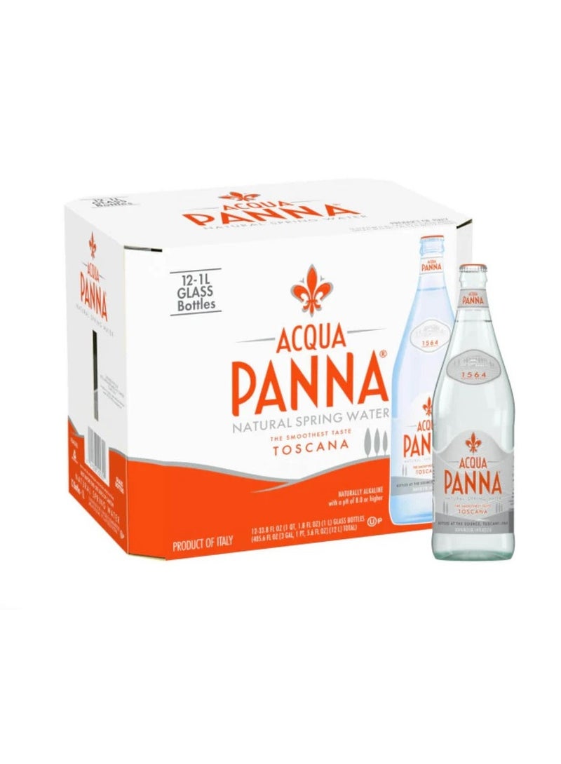 مياه اكوا بانا، زجاج - 12 × 1 لتر